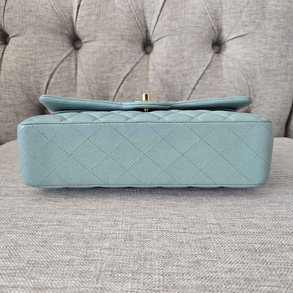 Authentic Chanel Medium Classic Flap Tiffany Blue Caviar - Picture 3 of 16